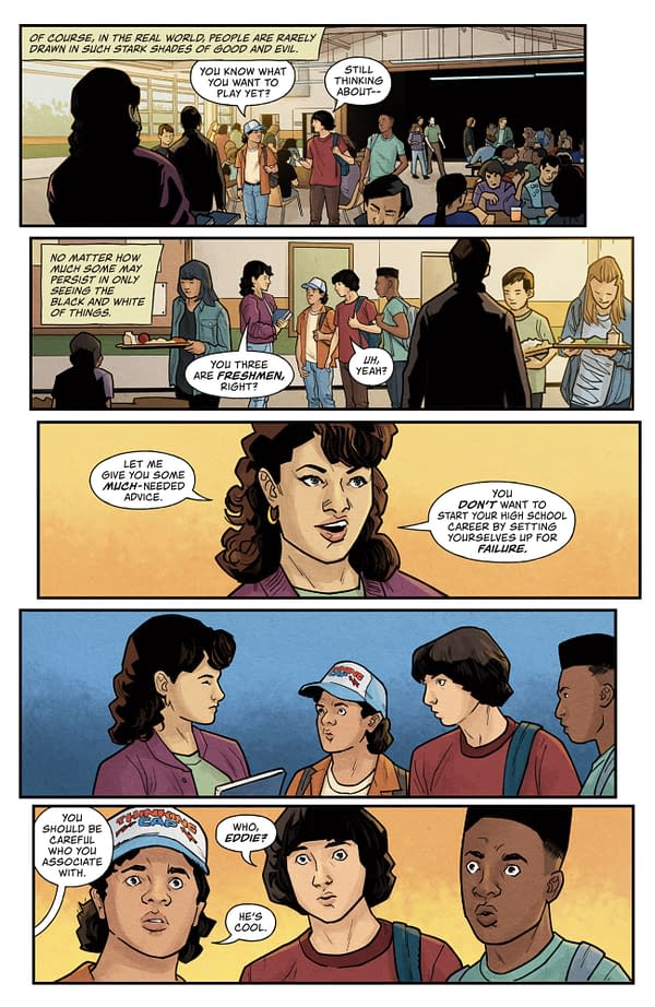 Interior preview page from STRANGER THINGS AND DUNGEONS & DRAGONS: RISE OF HELLFIRE #3 DIANA SOUSA COVER