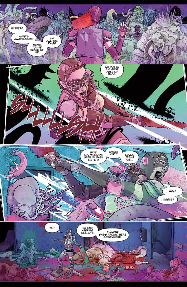 Interior preview page from JUMPSCARE #3 JOSH REED COVER