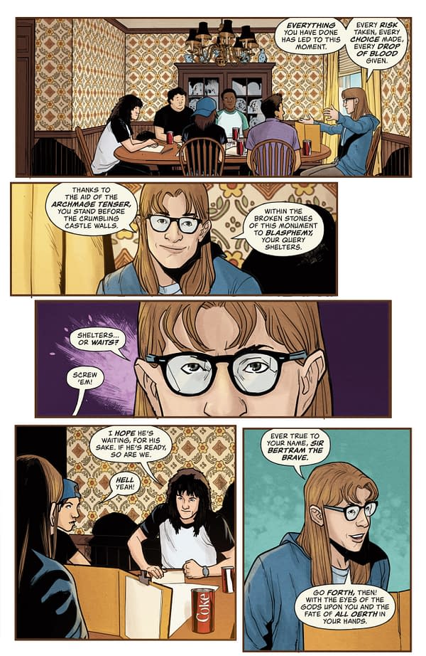 Interior preview page from STRANGER THINGS/DUNGEONS & DRAGONS: RISE OF HELLFIRE #4 DIANA SOUSA COVER