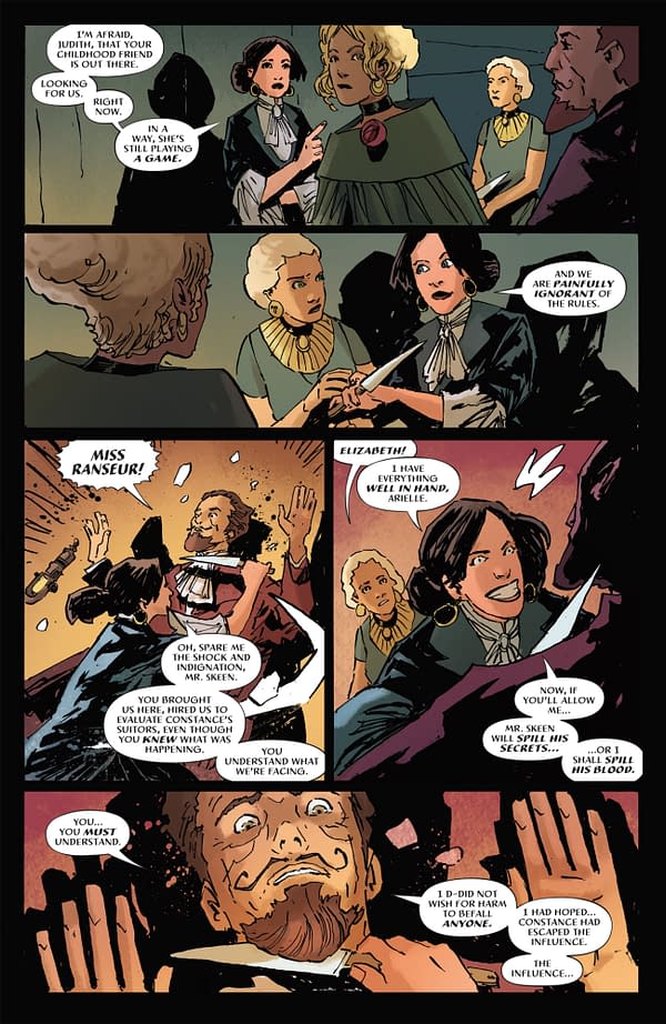 Interior preview page from OUR BRILLIANT RUIN: HORROR AT CRANE MANSION #3 FRANK CVETKOVIC COVER