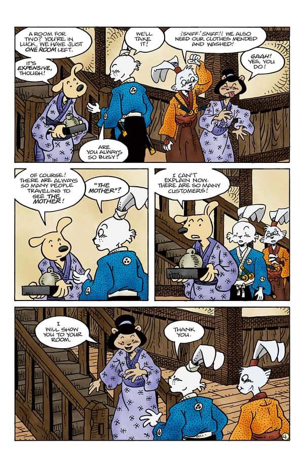 Interior preview page from USAGI YOJIMBO: TEN THOUSAND PLUMS #4 EMI FUJII COVER