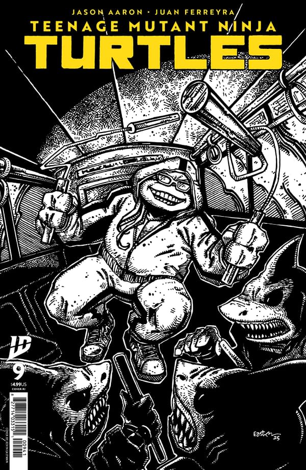 Cover image for Teenage Mutant Ninja Turtles #9 Variant RI (10) (Eastman B&W)
