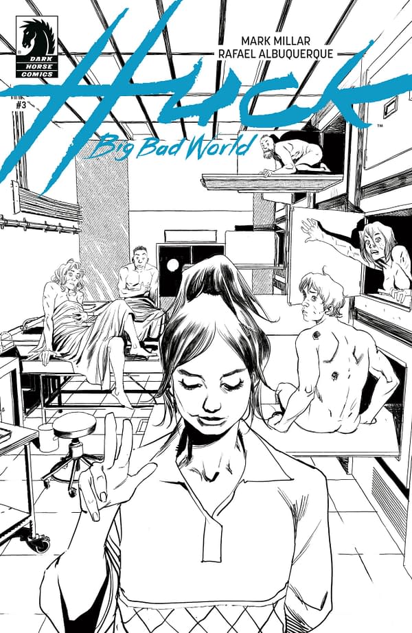 Cover image for Huck: Big Bad World #3 (CVR B) (B&W) (Rafael Albuquerque)