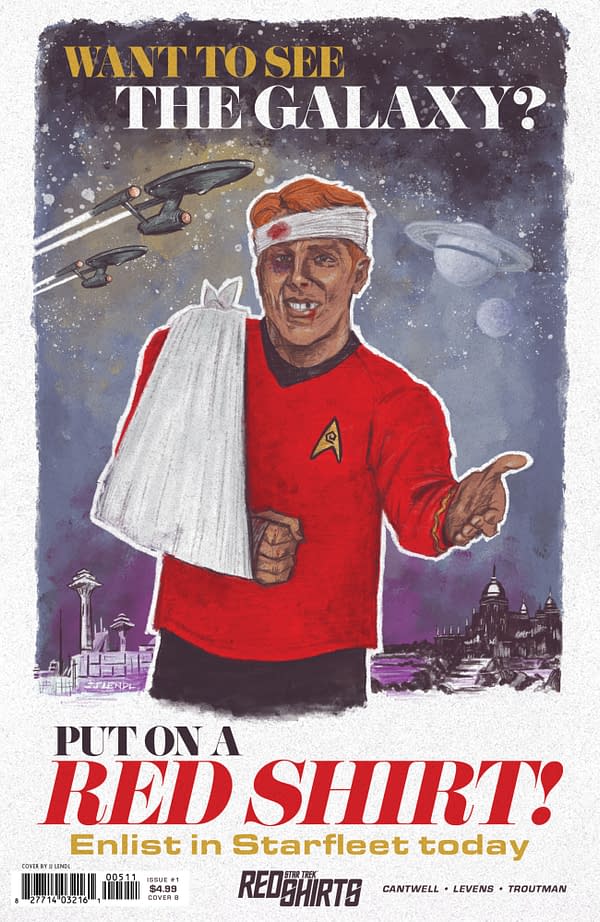 Cover image for Star Trek: Red Shirts #1 Variant B (Lendl Federation Recruitment)