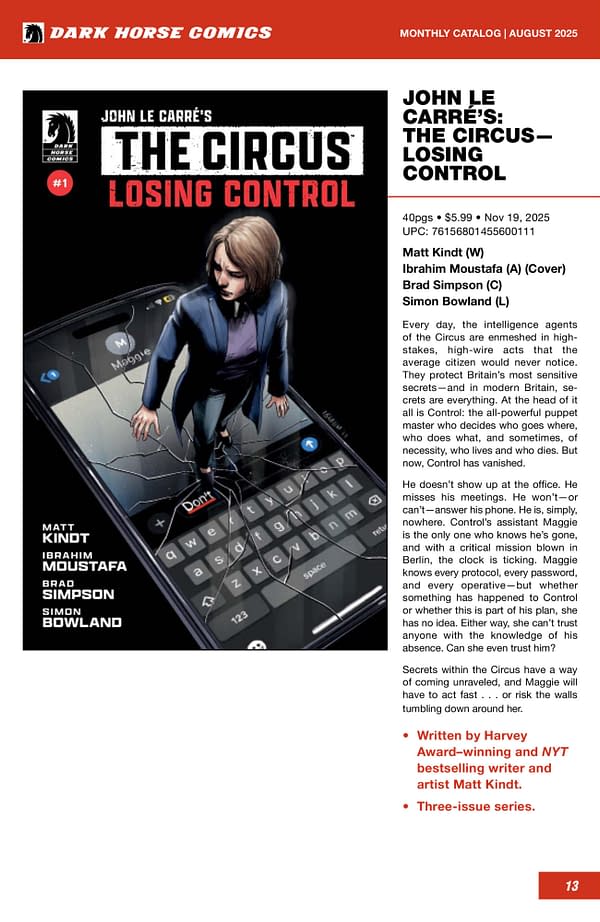 Dark Horse Comics October 2025 Solicits