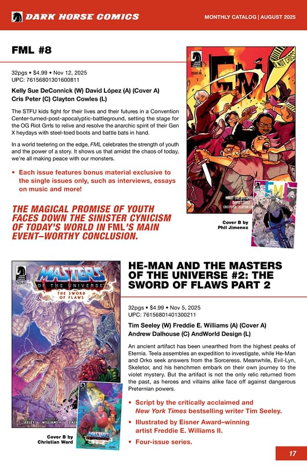 Dark Horse Comics October 2025 Solicits