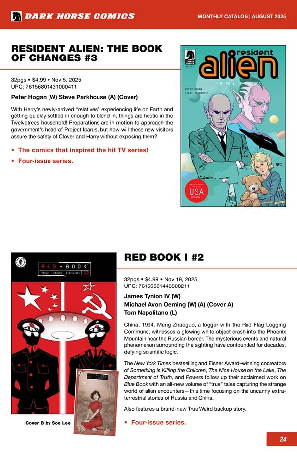 Dark Horse Comics October 2025 Solicits