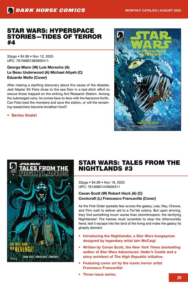 Dark Horse Comics October 2025 Solicits