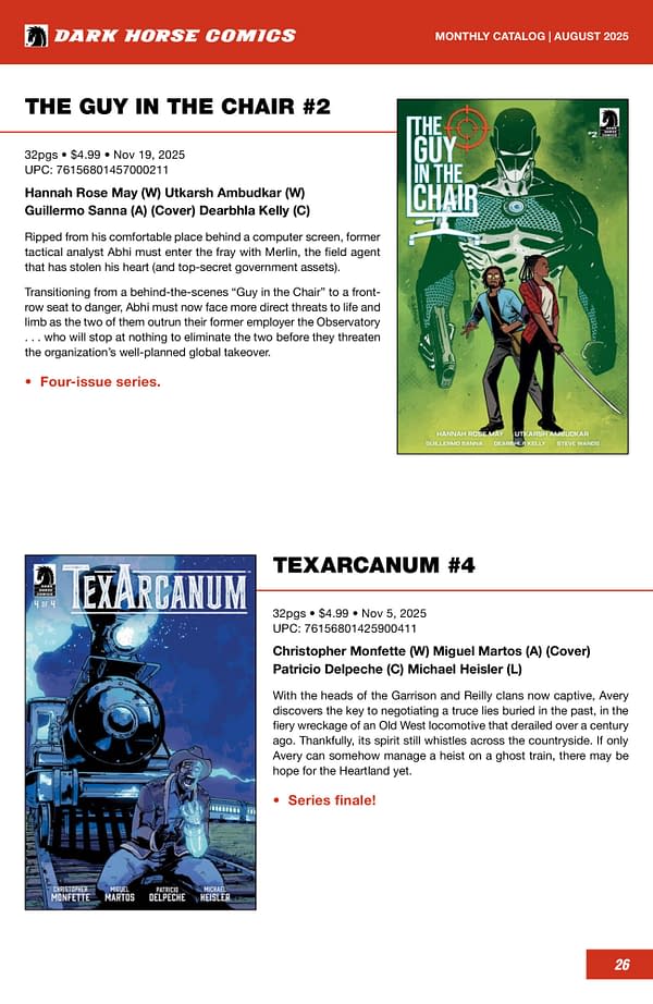 Dark Horse Comics October 2025 Solicits