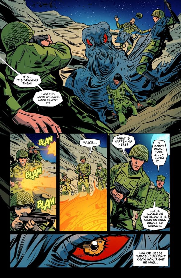 Interior preview page from GODZILLA: HERE THERE BE ALIENS #2 FERO PE COVER