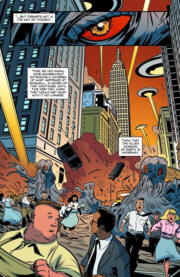 Interior preview page from GODZILLA: HERE THERE BE ALIENS #2 FERO PE COVER