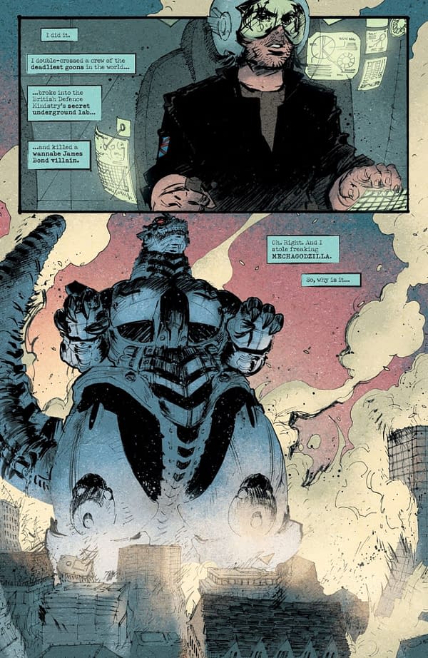 Interior preview page from GODZILLA: HEIST #5 BOB EGGLETON COVER