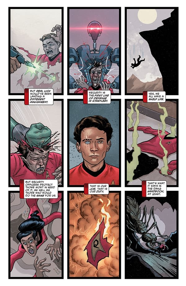 Interior preview page from STAR TREK: RED SHIRTS #1 CHRIS SHEHAN COVER