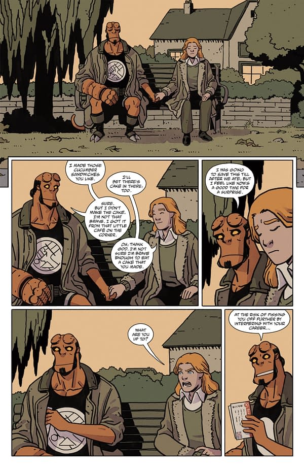 Interior preview page from HELLBOY IN LOVE: THE ART OF FIRE #1 CLEM ROBINS COVER