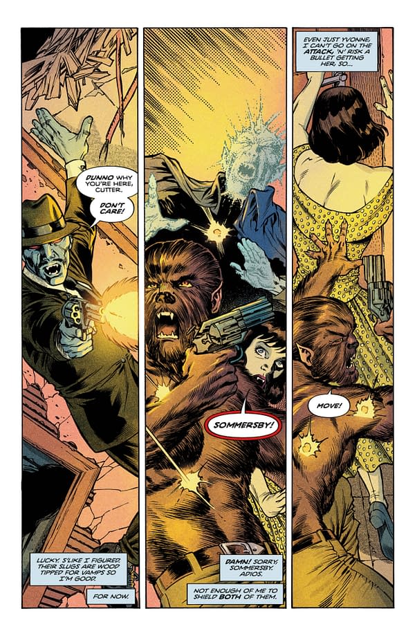 Interior preview page from LOS MONSTRUOS #4 JIM CAMPBELL COVER