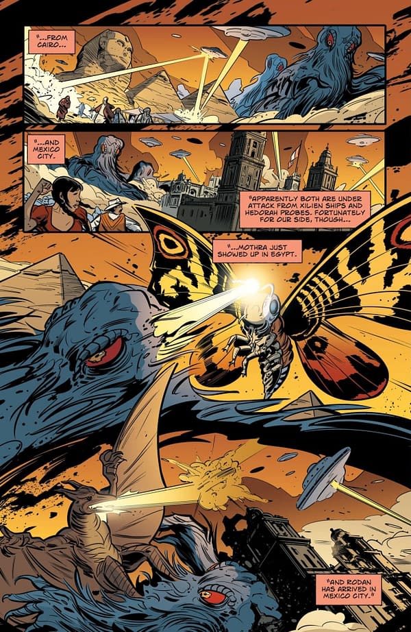 Interior preview page from GODZILLA: HERE THERE BE ALIENS #3 FERO PE COVER