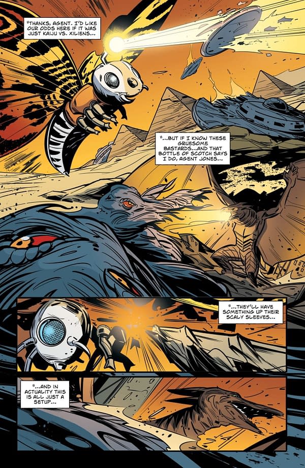 Interior preview page from GODZILLA: HERE THERE BE ALIENS #3 FERO PE COVER
