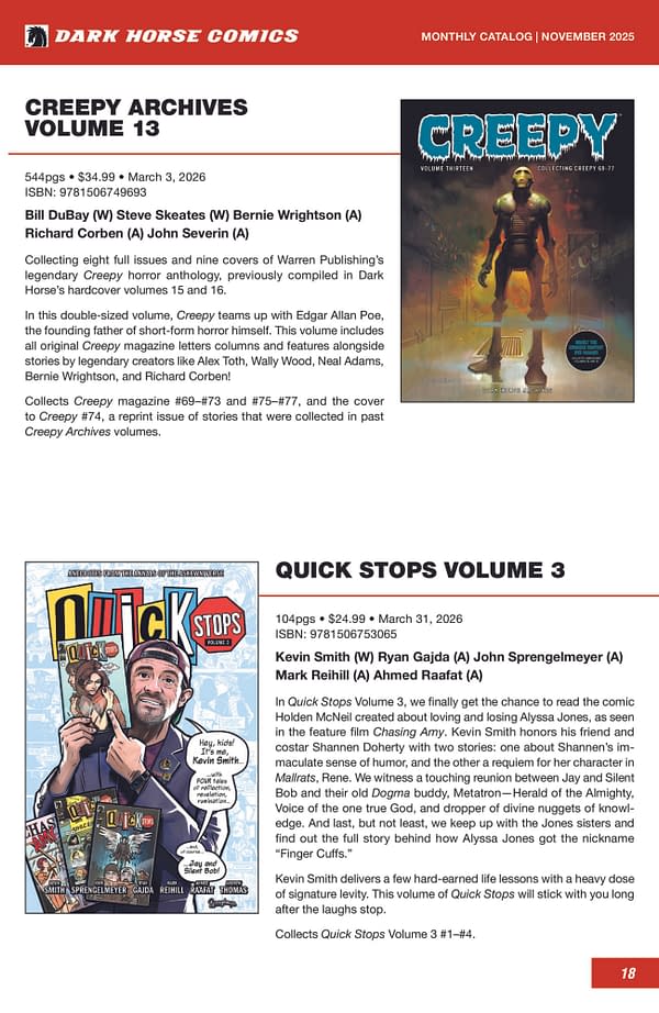 Dark Horse February 2026 Full Solicits And Solicitations