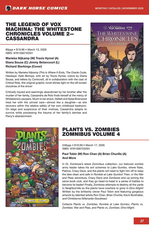 Dark Horse February 2026 Full Solicits And Solicitations