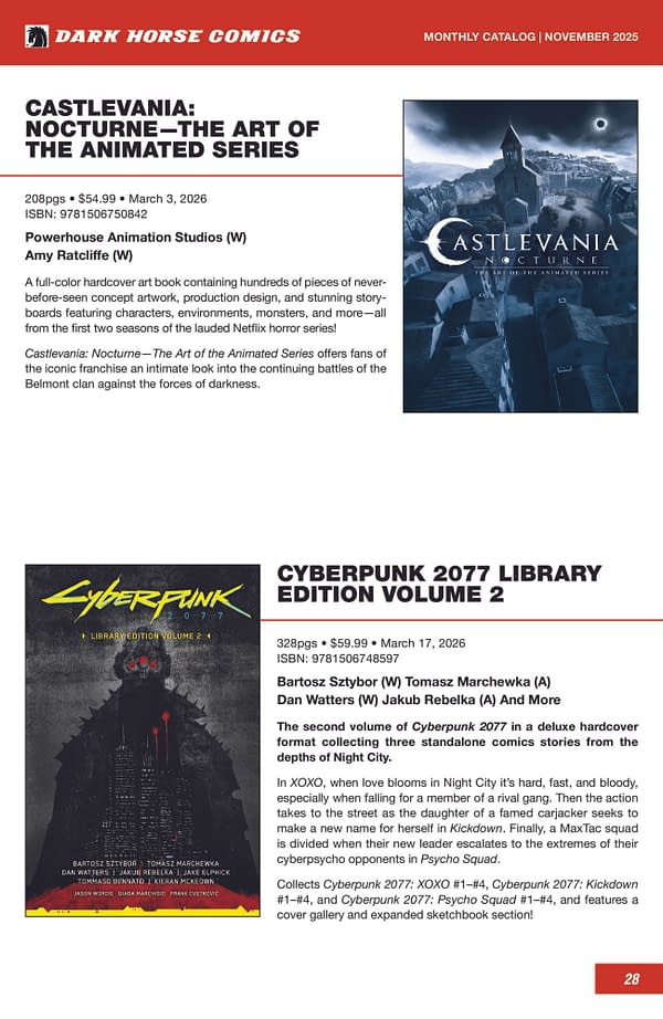 Dark Horse February 2026 Full Solicits And Solicitations