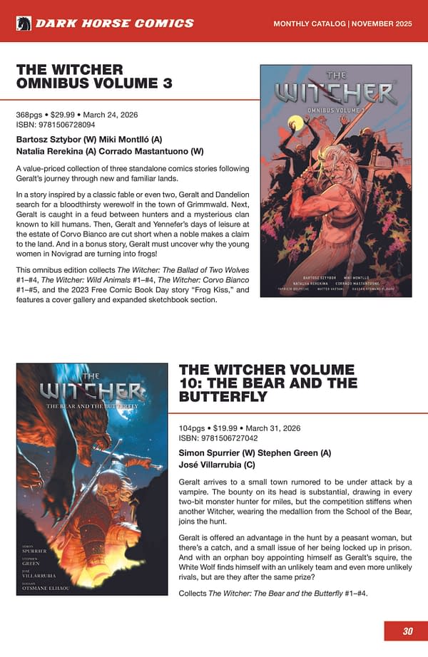 Dark Horse February 2026 Full Solicits And Solicitations