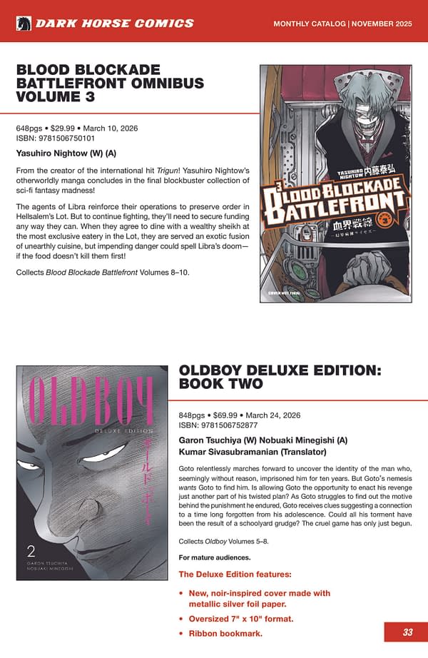 Dark Horse February 2026 Full Solicits And Solicitations