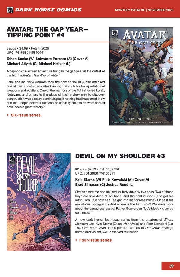 Dark Horse February 2026 Full Solicits And Solicitations