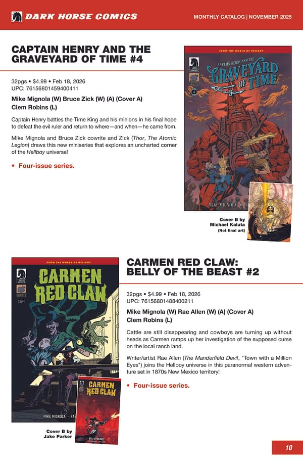 Dark Horse February 2026 Full Solicits And Solicitations