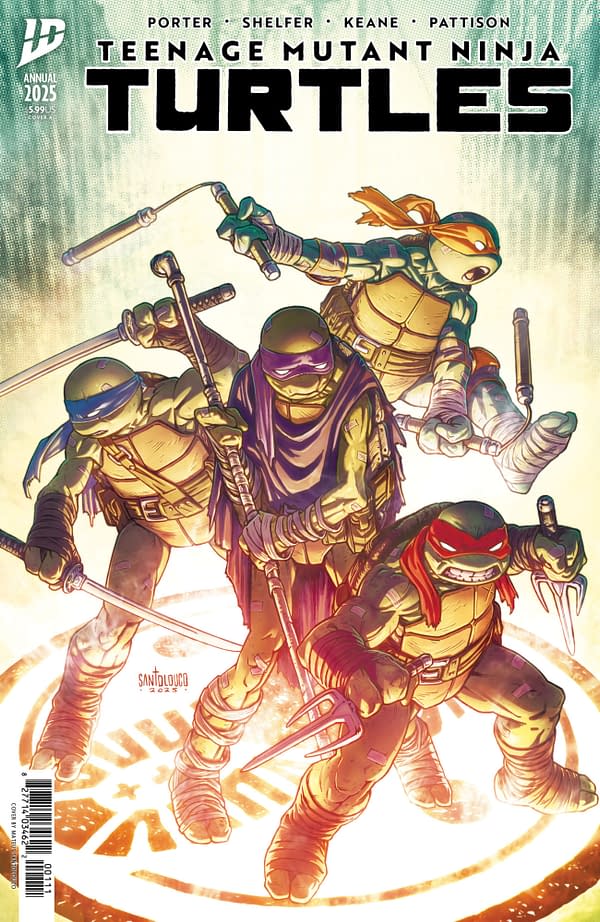 Cover image for TEENAGE MUTANT NINJA TURTLES ANNUAL 2025 MATEUS SANTOLOUCO COVER