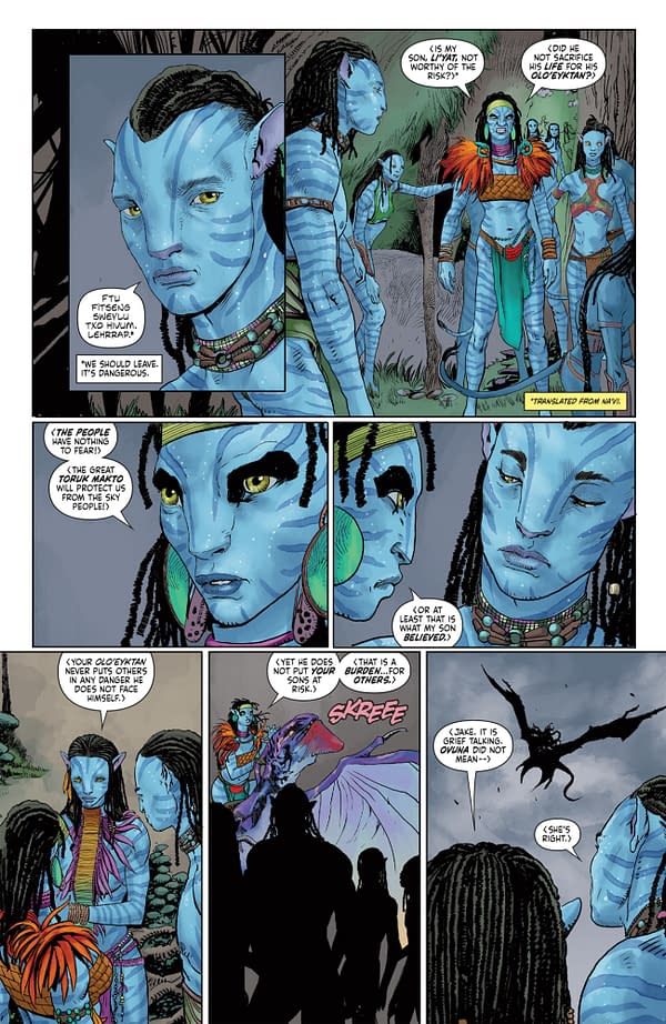 Interior preview page from AVATAR: THE GAP YEAR - TIPPING POINT #2 MICHAEL HEISLER COVER