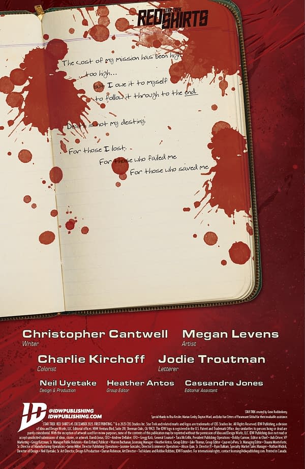 Interior preview page from STAR TREK: RED SHIRTS #5 CHRIS SHEHAN COVER