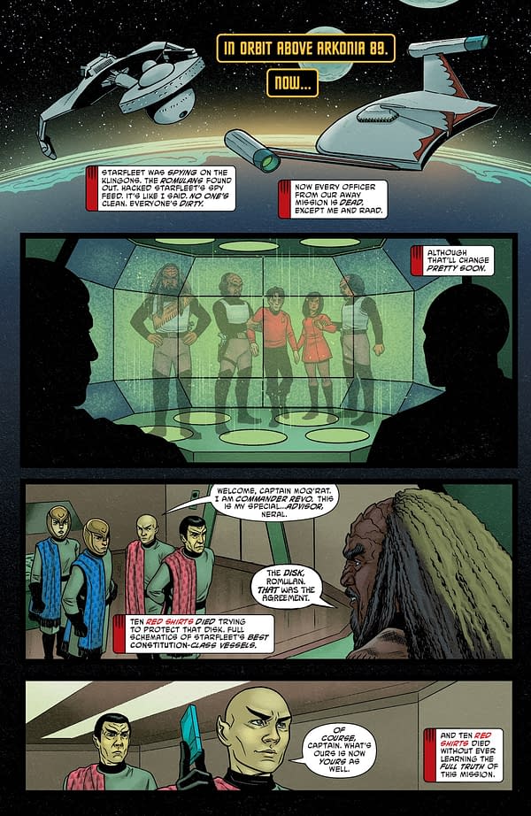 Interior preview page from STAR TREK: RED SHIRTS #5 CHRIS SHEHAN COVER
