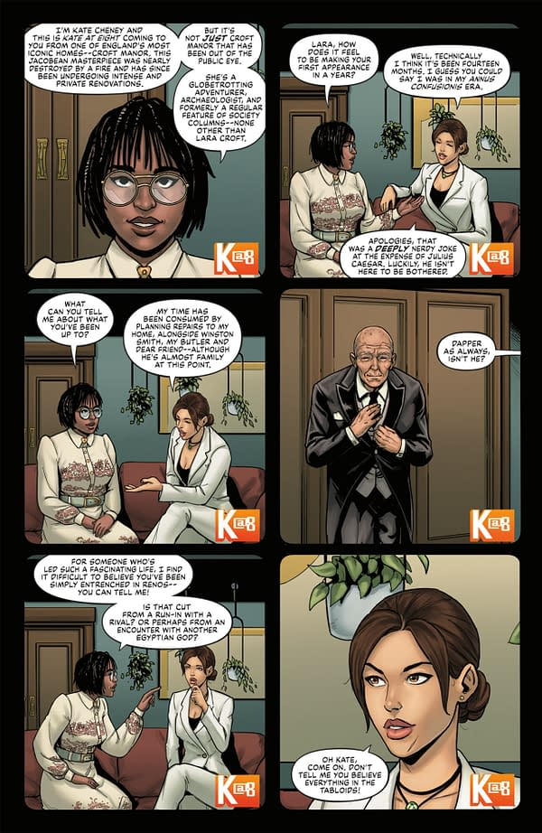 Interior preview page from TOMB RAIDER: SACRED ARTIFACTS #1 EREN ANGIOLINI COVER