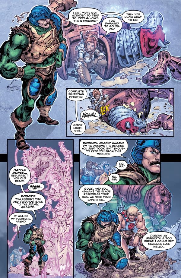 Interior preview page from HE-MAN AND THE MASTERS OF THE UNIVERSE: SWORD OF FLAWS #3 ANDWORLD DESIGN COVER