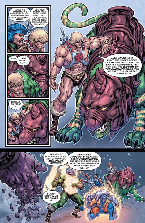 Interior preview page from HE-MAN AND THE MASTERS OF THE UNIVERSE: SWORD OF FLAWS #3 ANDWORLD DESIGN COVER