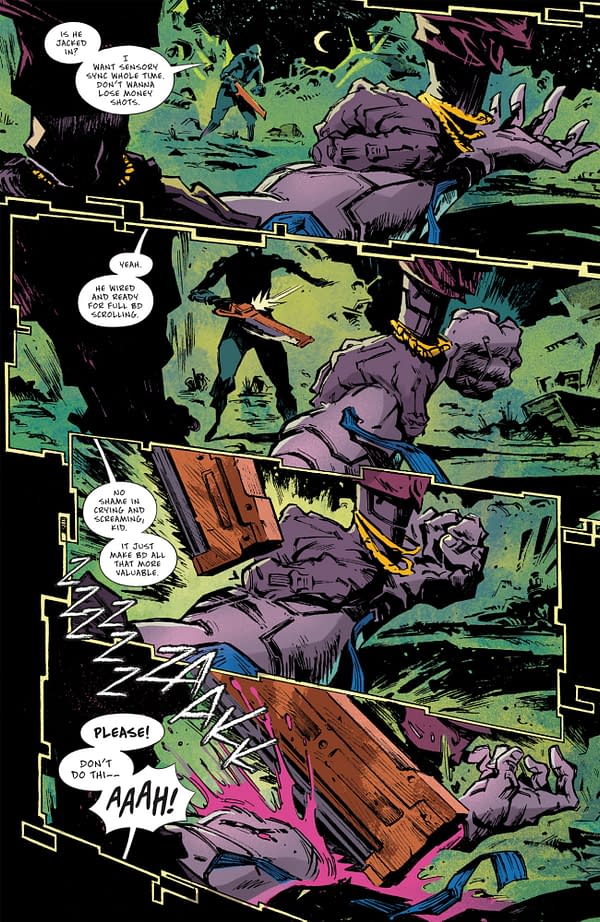 Interior preview page from CYBERPUNK 2077: CHROME #1 FRANK CVETKOVIC COVER