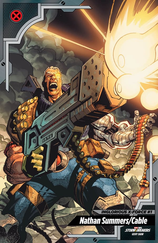 Cover image for INGLORIOUS X-FORCE #1 GEOFF SHAW X-MEN TRADING CARD VARIANT