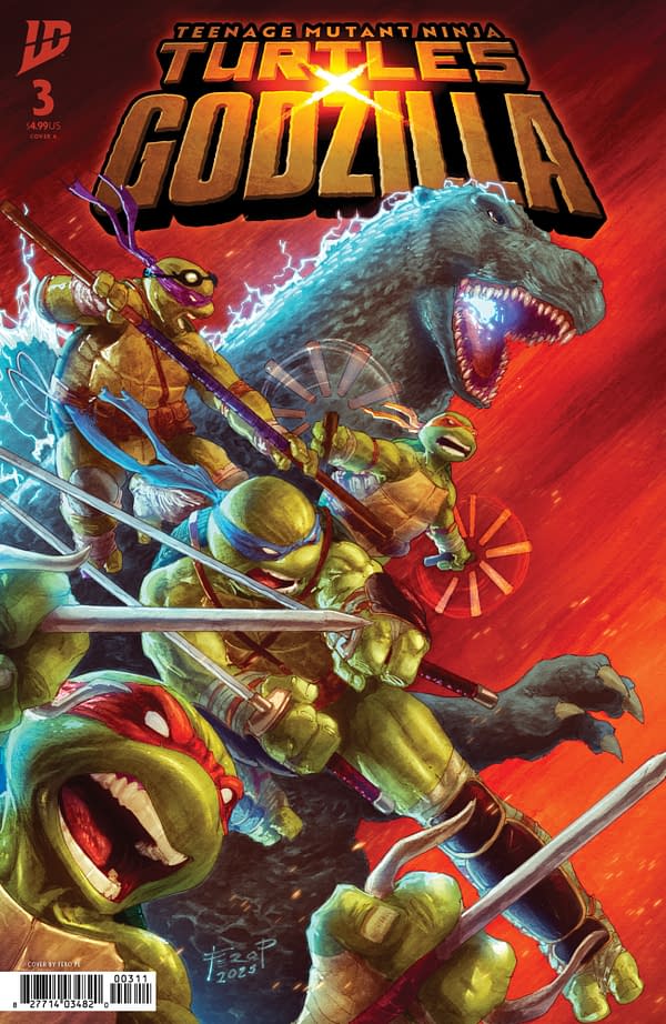 Cover image for TEENAGE MUTANT NINJA TURTLES X GODZILLA #3 FERO PE COVER