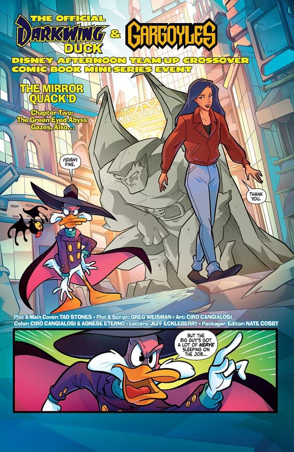 Interior preview page from Gargoyles/Darkwing Duck #2