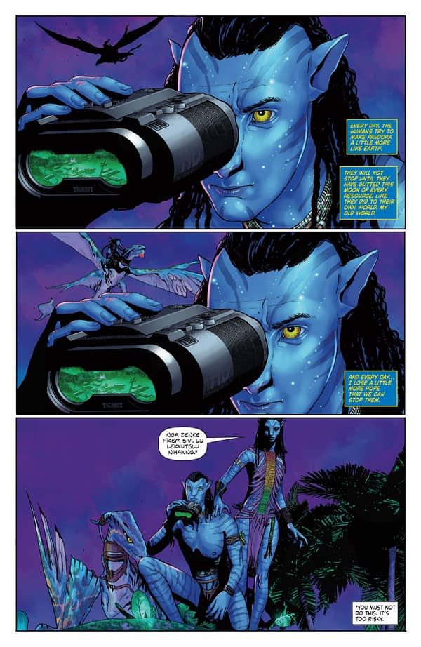 Interior preview page from AVATAR: THE GAP YEAR - TIPPING POINT #5 MICHAEL HEISLER COVER