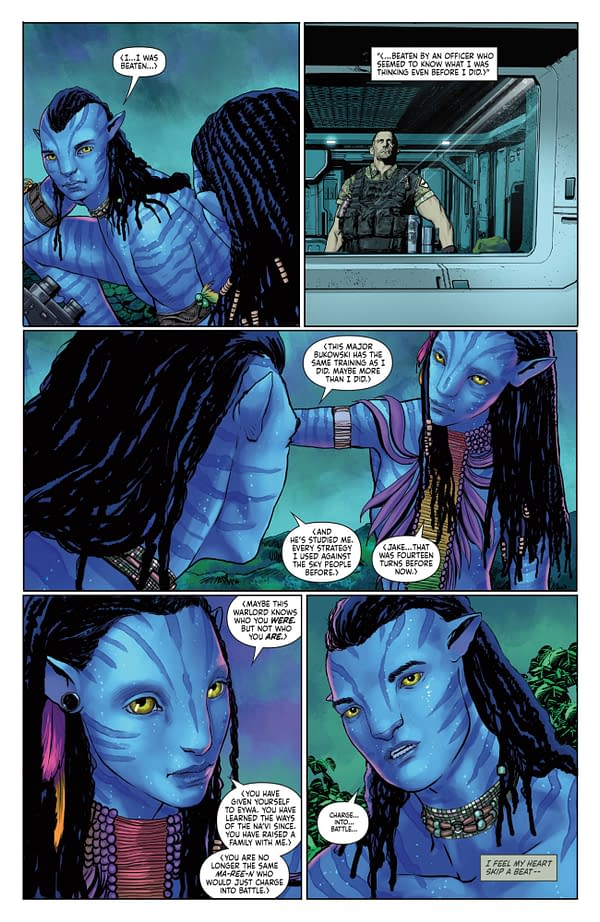 Interior preview page from AVATAR: THE GAP YEAR - TIPPING POINT #5 MICHAEL HEISLER COVER