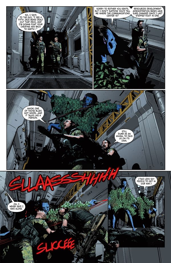 Interior preview page from AVATAR: THE GAP YEAR - TIPPING POINT #6 MICHAEL HEISLER COVER