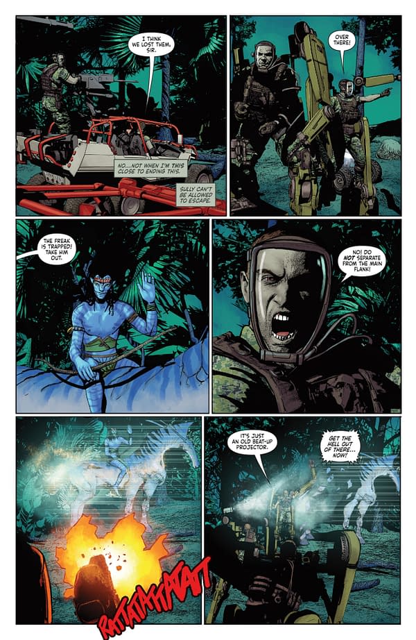 Interior preview page from AVATAR: THE GAP YEAR - TIPPING POINT #6 MICHAEL HEISLER COVER