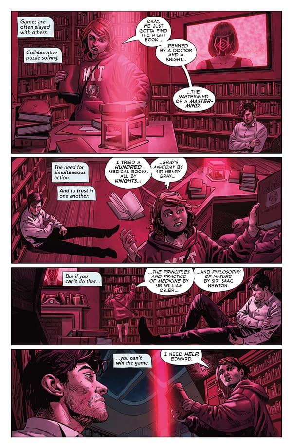 Interior preview page from MASTERMINDS #4 HASSAN OTSMANE-ELHAOU COVER