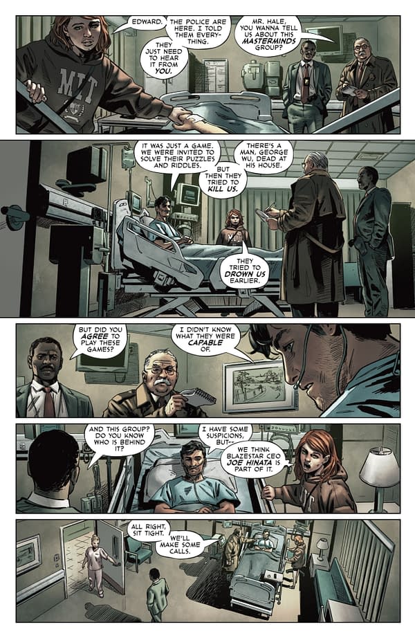 Interior preview page from MASTERMINDS #4 HASSAN OTSMANE-ELHAOU COVER