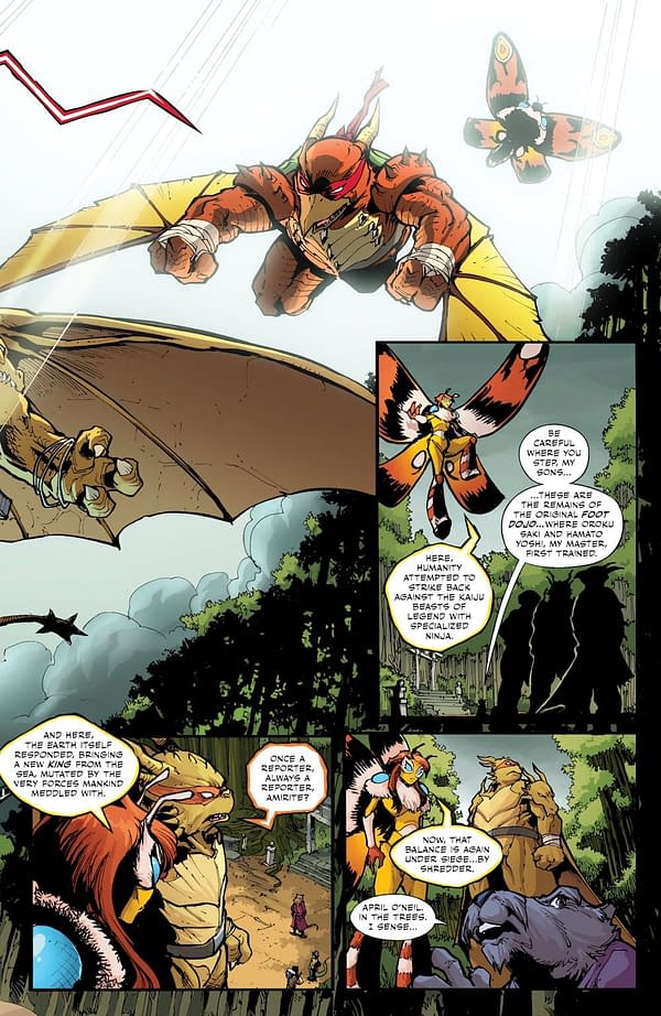 Interior preview page from TEENAGE MUTANT NINJA TURTLES X GODZILLA #5 FERO PE COVER