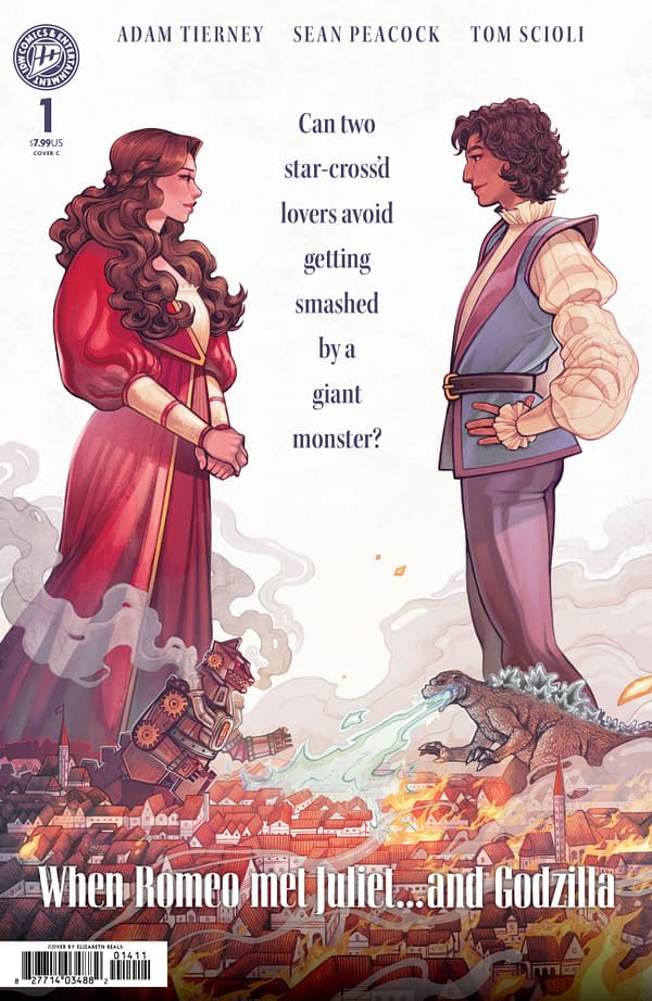 Cover image for Godzillas Monsterpiece Theatre Presents: Romeo & Juliet & Godzilla Variant C (Beals Movie Homage Cover)