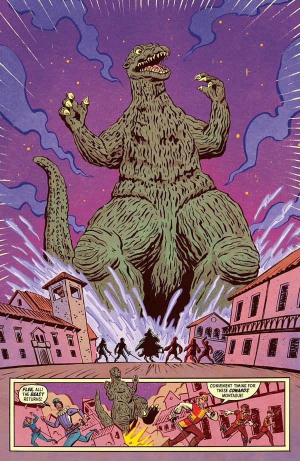 Interior preview page from ROMEO AND JULIET AND GODZILLA #1 TOM SCIOLI COVER