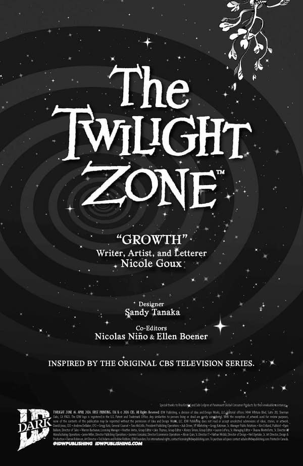 Interior preview page from THE TWILIGHT ZONE #6 NICOLE GOUX COVER