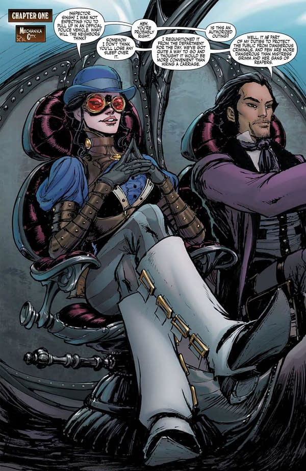 Interior preview page from Lady Mechanika: The Mechanical Menagerie #1